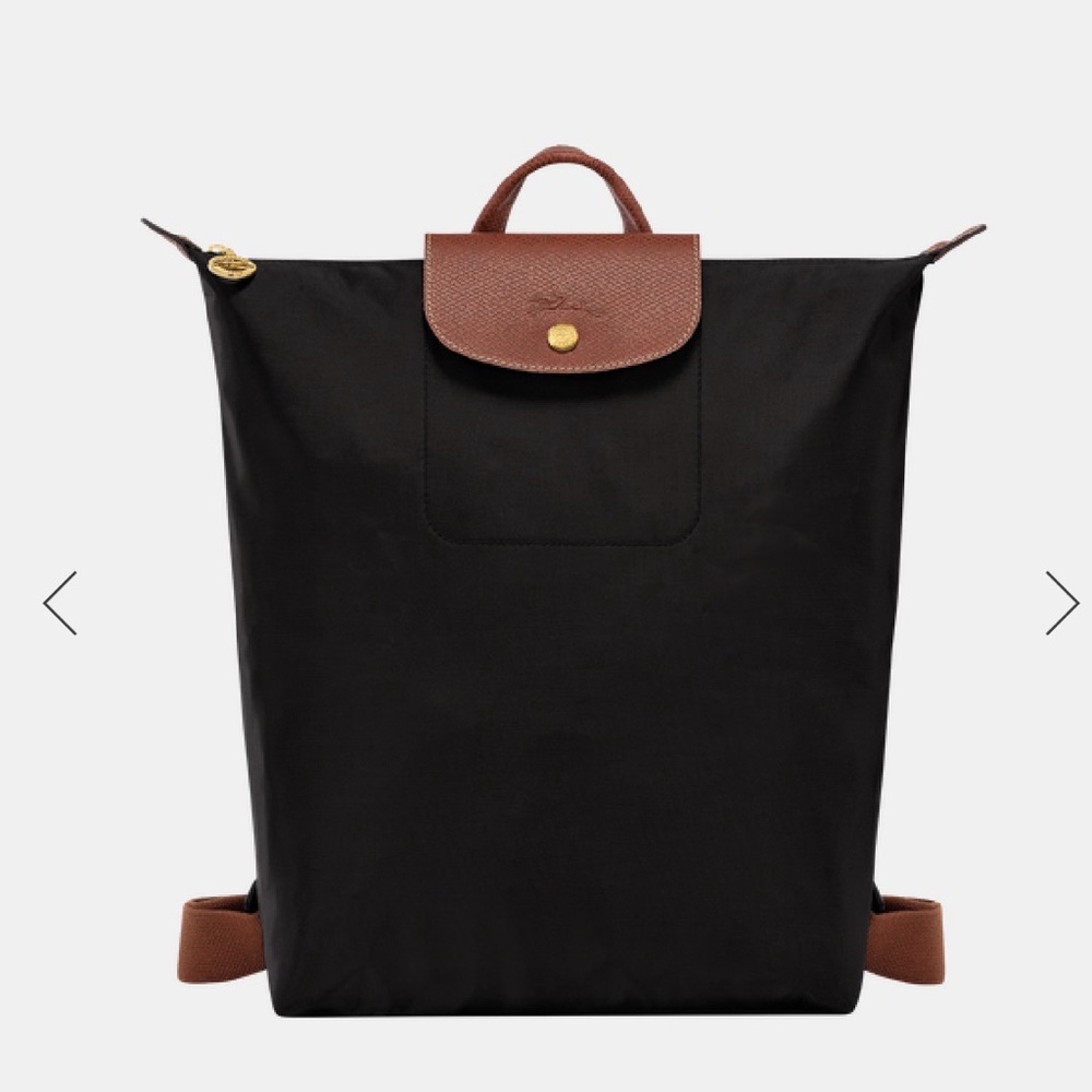 Longchamp Black and Brown Backpack